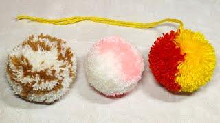 5 ideas how to make colorful pompoms. And 3 ways to make pom-poms.