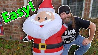 How to Setup Inflatable Lawn Decorations For Holidays ( Christmas/Halloween )