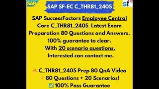 SAP SF Employee Central THR81_2405 Latest Certification Exam Preparation Questions and Answers 2024