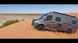 Jumbo the 4x4 Mercedes Sprinter Van tackles the Simpson Desert sand dunes and beyond,