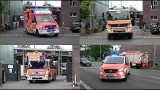 Einsatzfahrten von Feuerwehr und Rettungsdienst beim Tag der offenen Tür Wache 4 in Frankfurt