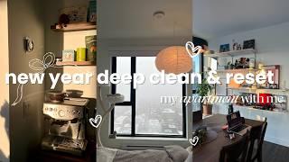 Homebody in Mtl | New year reset deep clean my messy apartment after being sick for 2 weeks 