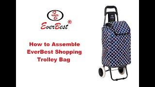 How to Assemble EverBest Shopping Trolley  Bag , Blue Chess Print