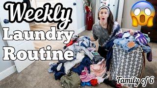 *NEW* WEEKLY LAUNDRY ROUTINE FOR LARGE FAMILY 2021 || FULL DAY OF LAUNDRY MOTIVATION || FITBUSYBEE