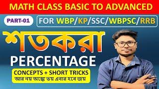 PERCENTAGE (শতকরা) Concepts and Short tricks  for All Competitive Exams | Basic to Advance