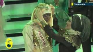 Muslim Miss World: Nigerian lady wins Islamic beauty pageant 'Miss Muslimah' in Indonesia