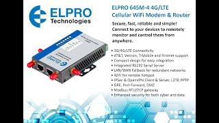 ELPRO Technologies Training March 24 2021 645M-4 Cellular & WiFi Router