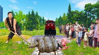 Crowd stops the train and escapes in Indian train simulator