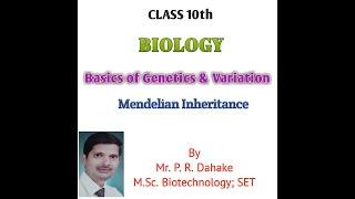 PARIKH'S CLASSES I PRE- MEDICAL FOUNDATION 10th I BASICS OF GENETICS  I MENDELIAN INHERITANCE