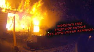 Working Fire with Entrapment | Fire Attack and VES with Victim Removal | Engine 4-45