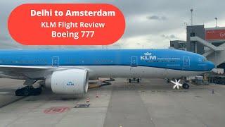 KLM Boeing 777 + Meal Full Review 2022 | Delhi (DEL) - Amsterdam (AMS) Economy Class Experience