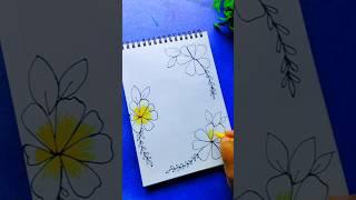 Let's Decorate Our Front Page With This Beautiful Flower Border Design Project #shorts#ytshorts