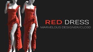 Marvelous Designer Beginners Friendly Tutorial - RED DRESS