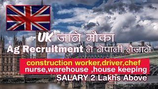 UK Working Visa for Nepalese .Ag Recruitment ले नेपाली कामदार लैजाने |How to apply UK Working Visa ?