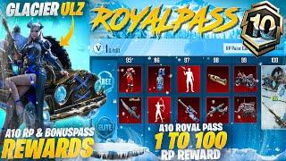 A10 Royal Pass 1 to 100 Rp Rewards | Upgradable Glacier UAZ Vehicle Skin | PUBGM