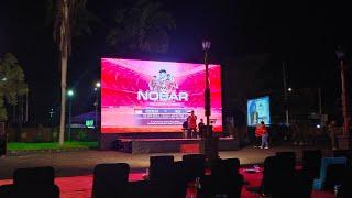 Nobar Indonesia Vs Irak di Parkiran Kantor DPRD Mojokerto