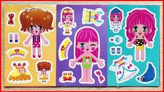 Chibi toy with big head toy, 15 notebook stickera - Sticker princess (Chim Xinh channel)