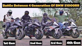 Battle Between 4 Generation Of BMW S1000RR | Amazing Performance 