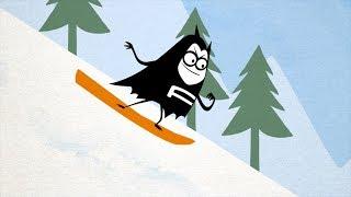 Lil' Bat Goes Snowboarding!