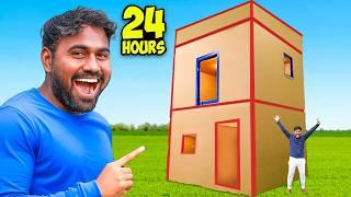 24 Hours Cardboard House Challenge Went Wrong | Mad Brothers