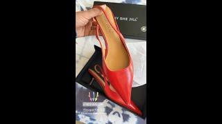 2021 RED LEATHER KITTEN HEELS POINTED TOE PUMPS WOMEN'S SUMMER TRENDIEST HEEL UNBOXING / NICEPAIRS