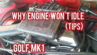 GOLF MK1.WHY YOUR ENGINE WON'T  IDLE. SOLVING ENGINE IDLING ISSUES.#vwgolf #golfmk1 #vwfox #vwcaddy