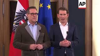 Austria's election winner Kurz and far-right leader Strache announce coalition