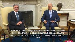 Biden scherza con Starmer: “Abbiamo parlato di football, noi lo chiamiamo soccer”