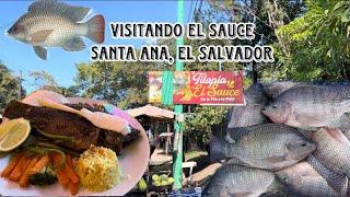 Visitando un estanque de tilapia en El Salvador 