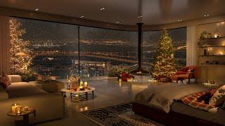 Cozy Bedroom Ambience with Relaxing Piano Jazz Music  Christmas Songs 2024 to Stress Relief, Sleep
