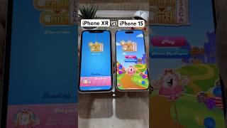 iPhone 15 vs iPhone XR Candy Crush test#shorts #iphonexr #iphone15 #candycrush