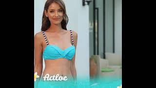 Actloe Women Color Block Bikini Swimsuit Two Pieces Swimwear Push up Bathing Suit #shortvideo