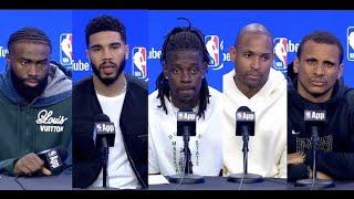 Celtics Postgame Interviews NBA Finals Game 4 vs Mavs: Jaylen Brown, Jayson Tatum, Jrue, More