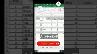 #filter shortcut key  in excel #remove filter with shortcut #excel #exceltutorial #excel shorts