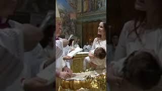 The Pope Francis baptises babies in the Sistine Chapel  #shorts