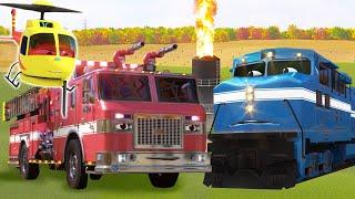 Мультфильмы для детей. Как Пожарные машины и Пожарный Вертолет тушат пожары? Герои нашего города