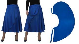 Very Easy Perfect Wrap Circle Skirt Cutting and Sewing 