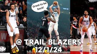 Dallas Mavericks Team Highlights vs the Trail Blazers (12.01.2024)