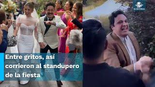 Exhiben momento en que Ricardo O'Farrill intenta entrar a boda de Mau Nieto