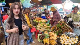 Cambodia Tour 2024 - Walking Tour 4K - Countryside Street Food, Kandal Province