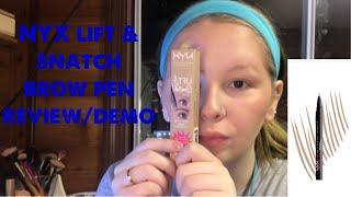 NYX lift & snatch brow pen review/demo on sparse brows