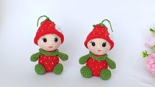 Super cute  How to crochet Fairy Strawberry Gnome / Amigurumi Doll 