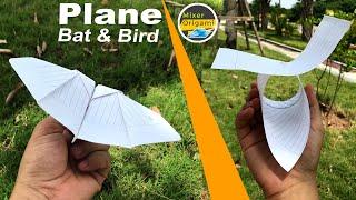 How to make paper plane BAT & Bird with mixer origami | DIY Plane
