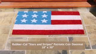 Rubber-Cal “Stars and Stripes” Patriotic Coir Doormats – 18” x 30”