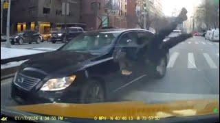 Driver High on Weed Hits NYPD Cop (Raw Footage)