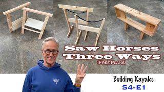 Free Plans for SAW HORSES Folding, Strap, and Manning S4 -E1