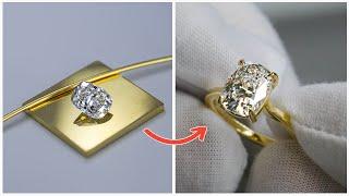 How It's Made: Gold Cushion Cut Engagement Ring