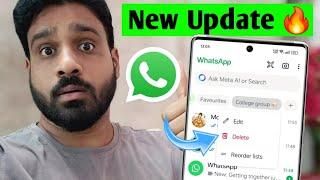 Whatsapp New update 2024 | Delete Chat Lists Whatsapp new feature | Whatsapp update 