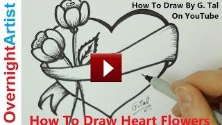 How To Draw Heart Flowers - Mothers' Day Heart Flowers Drawing