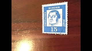 Briefmarke Deutsche Bundespost Martin Luther 15 Pf 1961